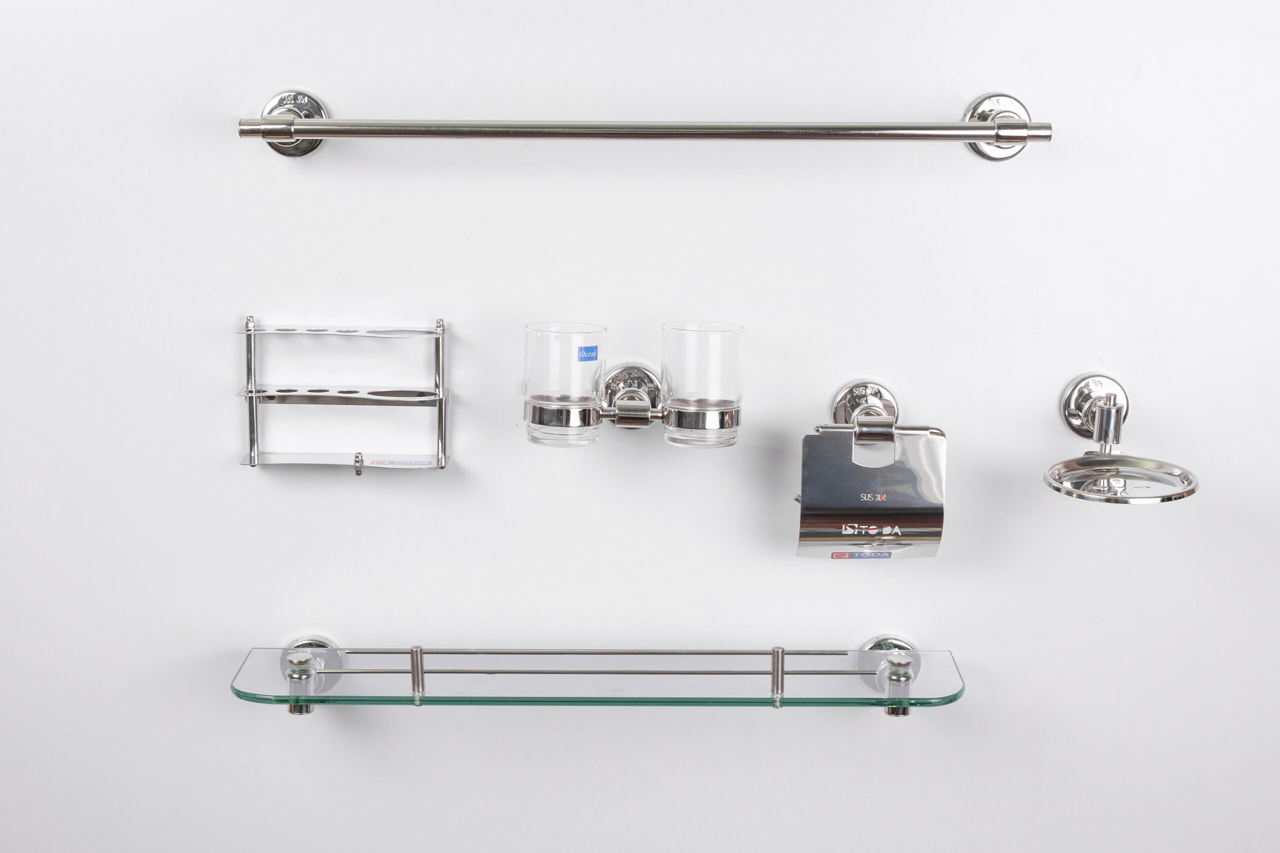 stainless steel bathroom accessories set